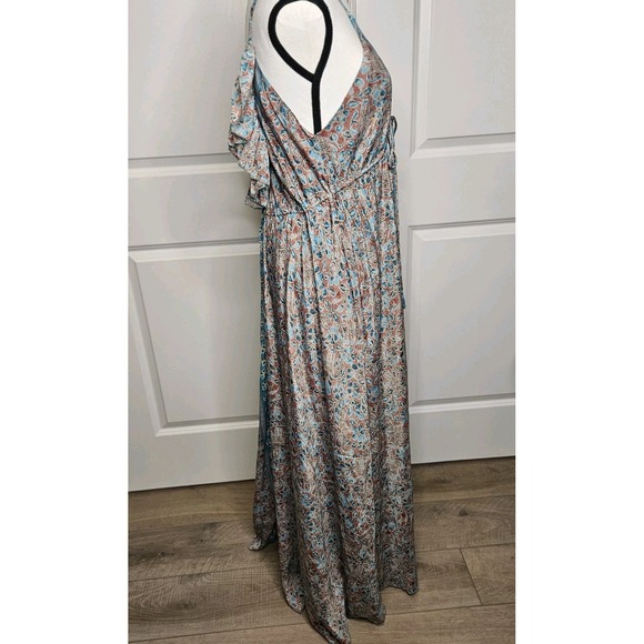 Karma Highway Maxi Dress One Size Maxi Slip Resort Boho Open Back Vacay Beach - Picture 3 of 7